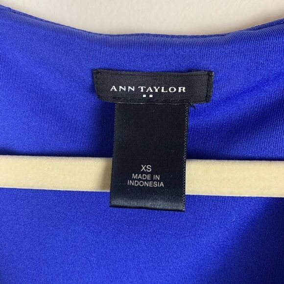 Ann Taylor Blue Polka Dot Sleeveless Dress Sz XS - Picture 5 of 8